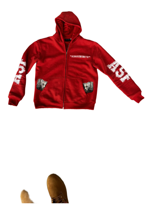 FIRE RED “A$F BANKROLL” JACKET